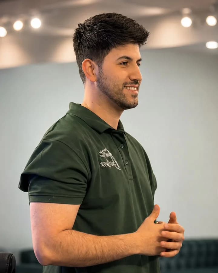 Rekar Noori, owner of Fade Barbers, in the shop